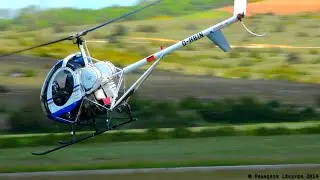 Schweizer H269C D-HBIN takeoff at Millau-Larzac [LFCM]