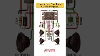 Heavy Bass Amplifier Circuit Diagram. #diycrafts #circuitdiagram #shortsfeed #amplifier #heavybass