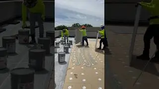 Dendeck foaming down easy way #construction #roofing #work #roofingwork #gutters #commercialroofing