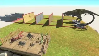 Dinosaur Race Through Blocks - Animal Revolt Battle Simulator