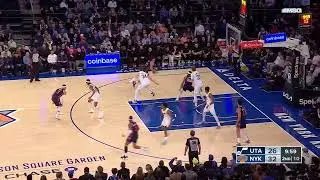 Jericho Sims Two Handed Dunk Over Walker Kessler / Jazz vs. Knicks / January 30, 2024