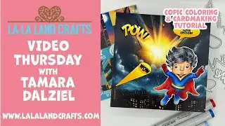 Copic Coloring & Card Making Tutorial with Flying Superhero Luka