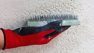 Mineralischen, dickschichtigen Kratzputz auftragen; Wand/WDVS (W&auml;rmed&auml;mmverbundsystem) verputzen