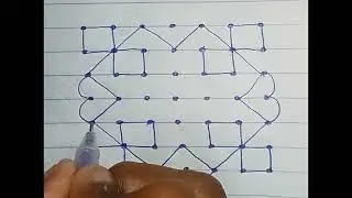 7*7 dots simple rangoli design for beginners | easy kolam design | muggulu easy 