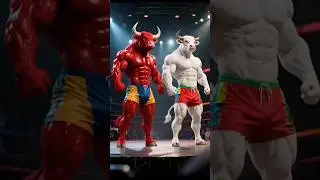 Red bull and white bull competition 😤 🤪 #shorts #bull #bullvideo