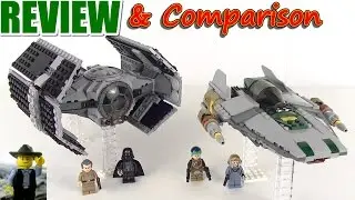 Vader's TIE Advanced vs A wing Starfighter 75150 Review & Comparison