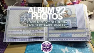 #scrapbooking Album baby Boy 92 photos #popup Pr&eacute;sentation papiers stamperia