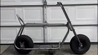 Mini bike hoop frame set up on the jig. “Cruiser Frame”. #chadz_mini_fab #minibikes 