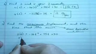 Calculus - Velocity and displacement applications