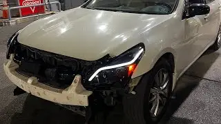 I ADDED THE CHEAPEST GTR HEADLIGHTS ON MY CLAPPED INFINITI G35 HR ( MUST DO )