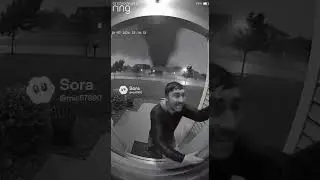 Guy screaming for help because there&rsquo;s a big tornado behind him. #aivideo