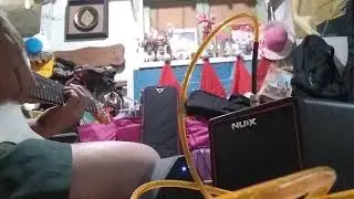 nux mighty bt mini amp.w/ built in effects, 18 and life by skid row playthrough..