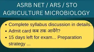 ASRB NET AGRICULTURE MICROBIOLOGY COMPLETE SYLLABUS DISCUSSION IN DETAILS 💯✅ #asrbnet2025 #asrbnet 