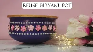 Reuse Biryani Pot | How to paint waste Biryani handi#diy #reuseidea #diyplantpot #terracottapainting