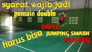 Latihan bulutangkis menyerang.drive, smash & placing. Double badminton drilling.With slo-mo