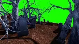 Green Screen Halloween Cemetery Living Trees - Footage PixelBoom