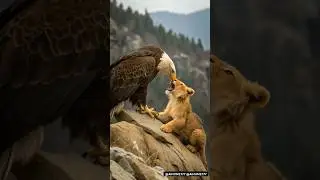 Eagle hunting a lion #eagle #lion #wildlife #animals