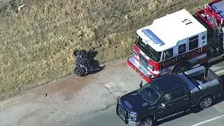 Sky 5 Video: Several crews respond to motorcycle crash along I-35 in OKC metro