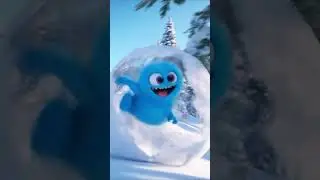 Giant Snowball Attack! ☃️😱Rolling Down Hill #shorts #cartoon #funny #animation #cutealien #kidsvideo