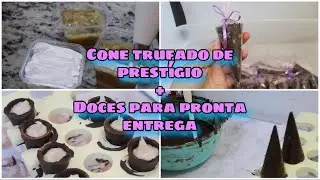 FAZENDO CONE TRUFADO DE PRESTÍGIO + ROTINA DE PRODUÇÃO COM OS DOCES DA BARRACA / LETÍCIA BORGHETI
