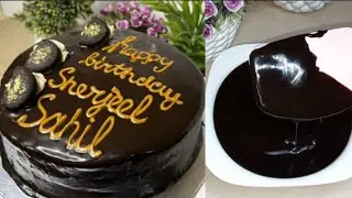 Chocolate Mirror Glaze Cake | Mirror glaze without cornflour , neutral gell #mirrorglaze