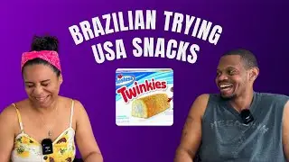 BRAZILIAN TRYING TWINKIES AND MORE AMERICAN SNACKS (Brasileira provando petiscos dos EUA).