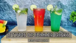 Non-alcoholic Mojito mocktail | 3 types of Summer drinks | easy and quick