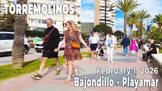 Torremolinos February 1, 2026 Bajondillo Playamar Promenade Walk Malaga Costa del Sol Spain [4K]