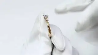 Золотое кольцо AQUAMARINE с фианитом 66429