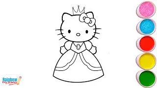 Hello Kitty as a princess Drawing, Painting & Coloring For Kids and Toddlers_