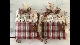 Gingerbread Christmas Themed Handmade Journals ~ Flip Through of 2 Journals ~ Sold!