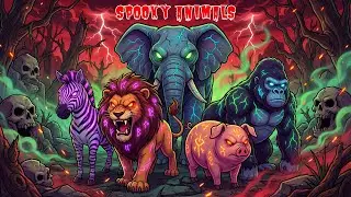 Spooky Safari Animal Sounds Song | Halloween Song - Dragon Kids Nursery Rhyme