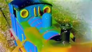 STICKY TAFFY THOMAS-THOMAS & THE TAFFY CAR CRASH INTO THE BUFFERS & THOMAS GETS ALL COVERED IN TAFFY