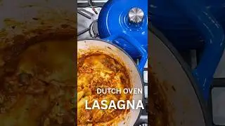 One-Pot Dutch Oven Lasagna 🍲❤️ Cozy Comfort Cooking with Overmont 5.5QT Cast Iron in Sapphire blue 💙