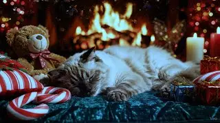 Live 12-Hour Anti-Anxiety Winter Music for Cats 😽 Cozy Fireplace, Gentle Purring & Soothing Ambience