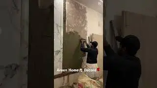 Big tile installation process Media wall tile size 4.5-9