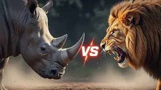 lion vs rhino real fight | rhino vs lion who would win