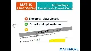 Arithm&eacute;tique th&eacute;or&egrave;me de Fermat-Gauss  2Bac SM et Maths Expertes Terminale S