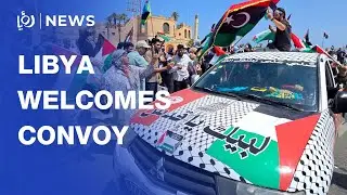 Libyans welcome Gaza-bound aid convoy in Tripoli