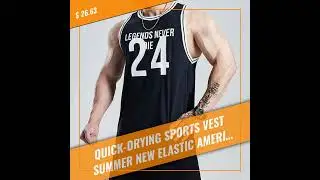 Quick-drying Sports Vest Summer New Elastic American Basketball Training No 24 Jersey Vest