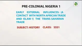 Early external influence: The Trans-Saharan trade (History SSS 1)