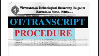 Procedure to Apply for Transcript | VTU | 2021