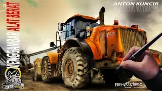 DIGITAL ART - MENGGAMBAR ALAT BERAT MENGGUNAKAN PEN TABLET HUION