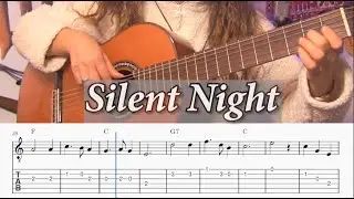 Silent Night/ Instrumental/TAB and Sheet Music/Guitar Tutorial + Slow Tempo Play Along