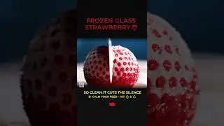 Frozen Glass Strawberry ASMR AI &ndash; Crystal Seeds Cut So Clean 🍓❄️ #shorts #aiasmr #glassfruit   #asmr