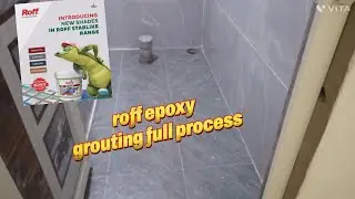Roff epoxy Grouting full process//how to fill epoxy Grout for tiles joints for beginners 💪