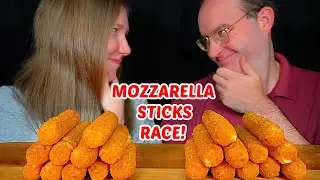 ASMR MOZZARELLA STICKS RACE MUKBANG (No Talking) EATING SOUNDS