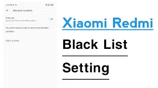 Xiaomi Redmi How To Use Black List Setting | Black List Setting Kaise Use Kar
