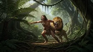 Life Millions of Years Ago | A Man killed a  hungry  Lion