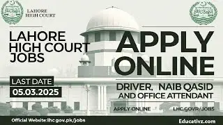 Lahore High Court Jobs 2025 for Driver, Naib Qasid, Office Attendant (lhc.gov.pk/jobs)